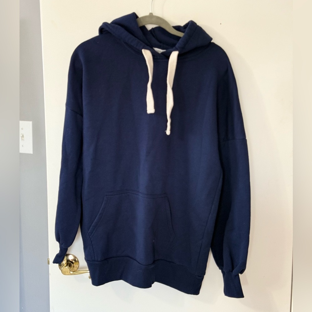 navy hoodie with pocket
